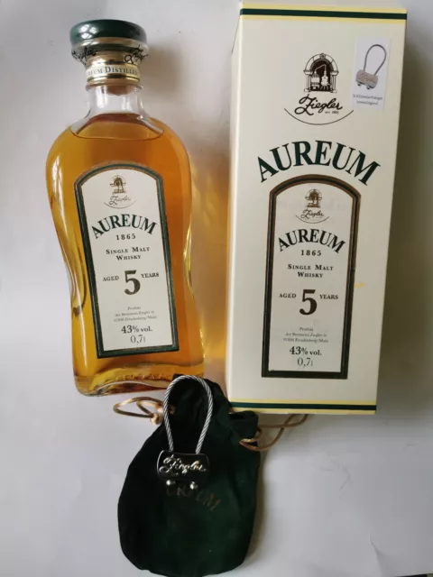 Ziegler Aureum Single Malt Whisky 5 Jahre 700ml in GP mit Schlüsselanhänger