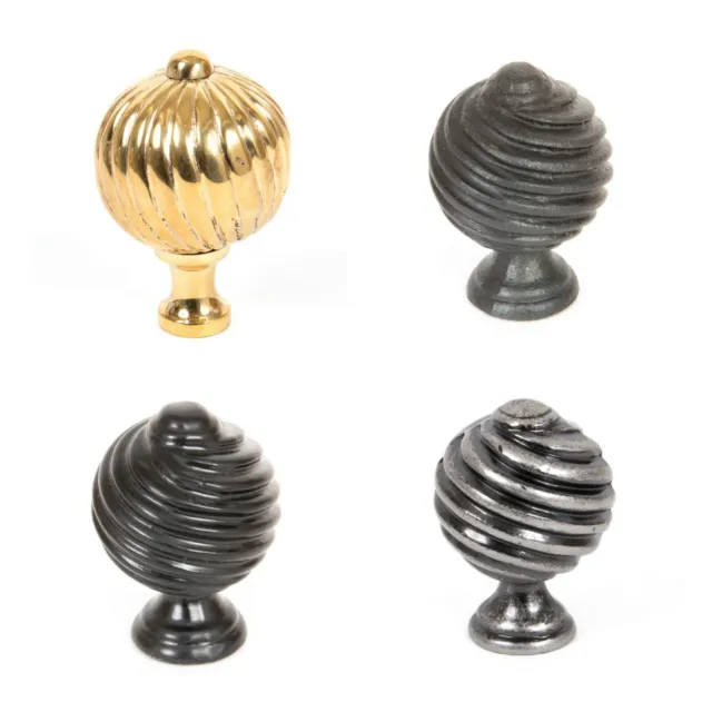 From The Anvil Cabinet Cupboard Door Drawer Spiral Knobs Brass Beeswax Black