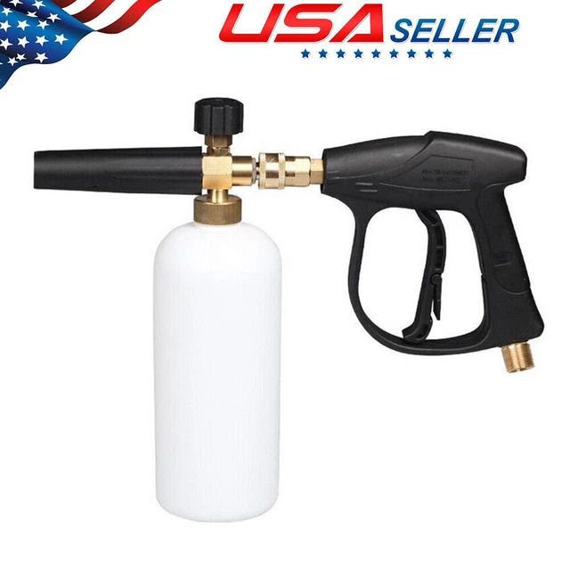 1/4" Snow Foam Pressure Washer Gun Car Wash Soap Cannon Spray Jet 1000ML Bottle