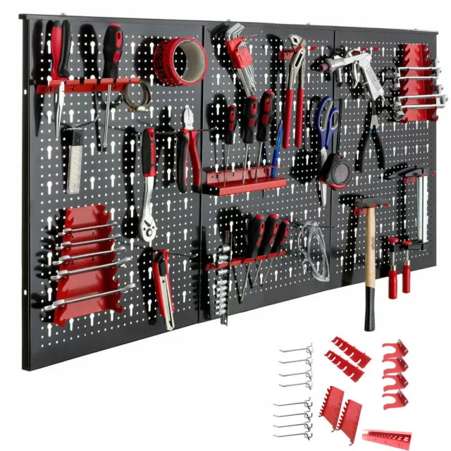 Werkzeugwand Lochwand Werkstattwand Werkstatt Hakensortiment Haken bis 120cm Neu