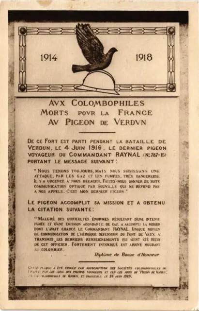 CPA AK Aux Colombophiles Morts Pour France Au Pigeon de Verd MILITAIRE (731221)