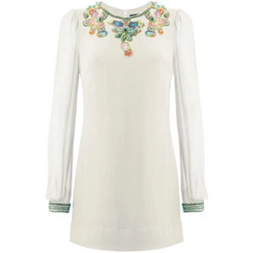 FRENCH CONNECTION FCUK Paradise Shift Dress Silk Embellished Beaded  Embroidered 37.10 - PicClick UK