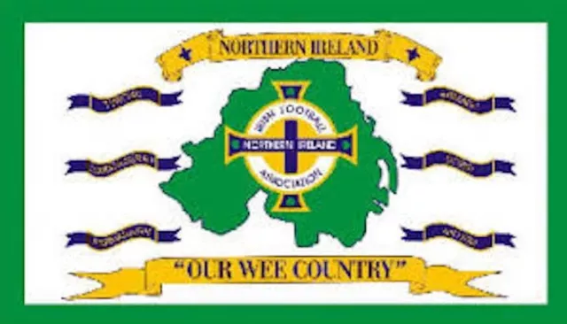 5ft x 3ft Northern Ireland Football Our Wee Country GAWA White Flag Banner