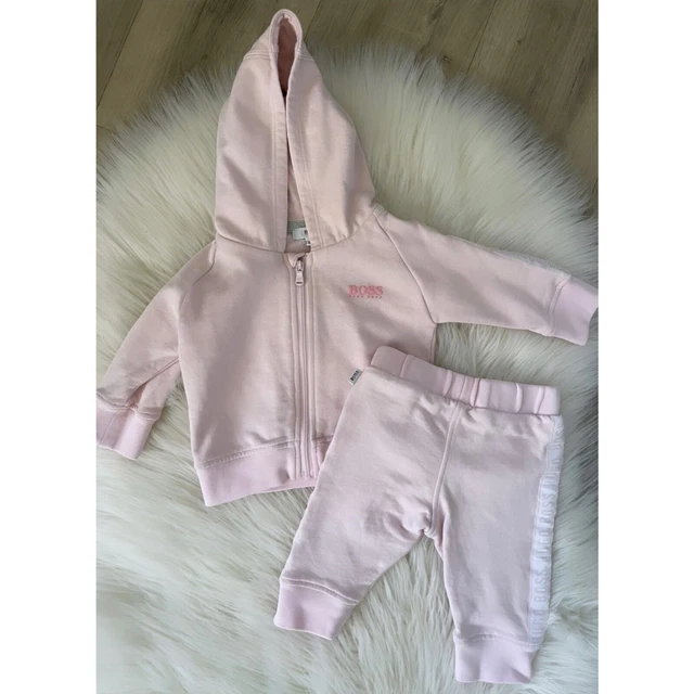 Hugo Boss Baby Girls Pink Tracksuit Set Size 3m 0-3 Months Designer
