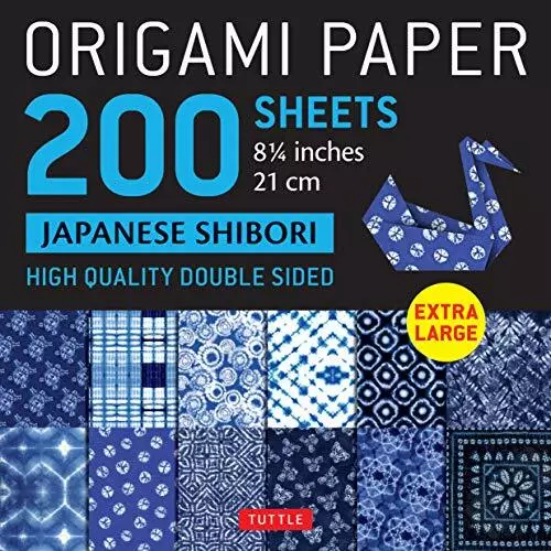 Origami Paper 200 sheets Japanese Shibori 8 1/4" (21 cm): Extra Large Tuttle Ori