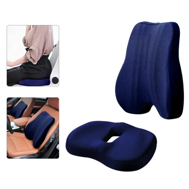 Seat Cushion Lumbar Support Pillow Set Pressure Relief for Office Chair Car Seat