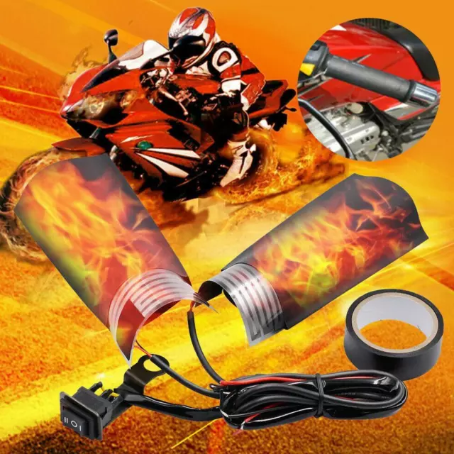 Electric Heated Motorcycle Hand Grips Adjustable Handlebar Warmer Handl✨/ K4Y2