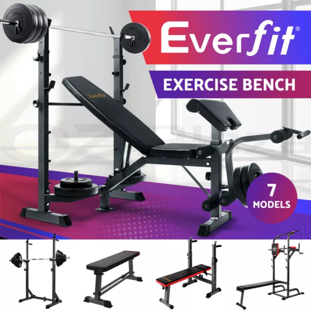 Everfit Weight Bench Press Squat Rack Sit-up Bench Chin Up FID Bench Benches