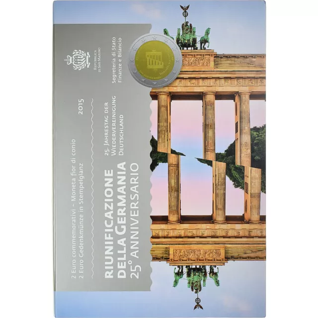 [#1280409] San Marino, 2 Euro, réunification de l'Allemagne, 2015, Rome, FDC, FD
