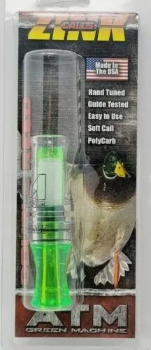 Zink Calls Zink Polycarb ATM Green Machine Double Reed Duck Call