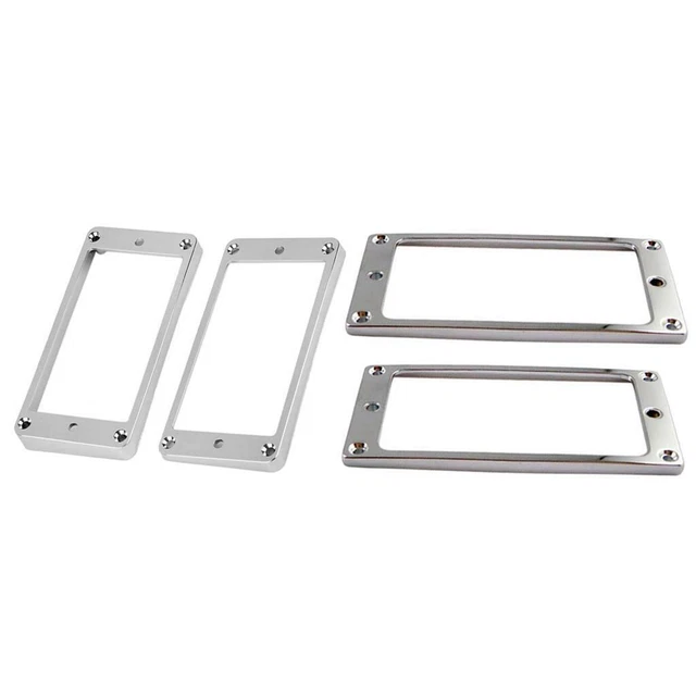 2X SLANTED PICKUP Mounting Rings+2x Flat Bottom Humbucker Pickup Ring ...