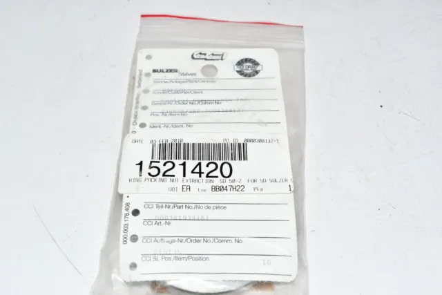 NEW CCI 244538 Sulzer Ring Packing Nut Extraction SD 50-2