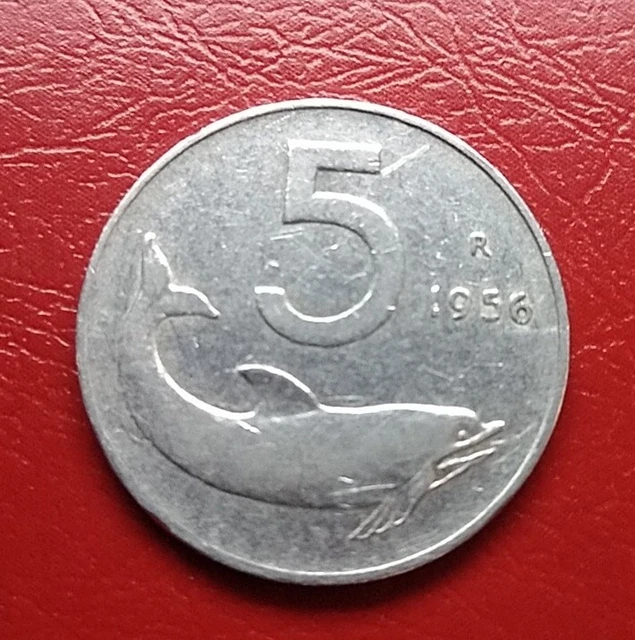 REPUBBLICA ITALIANA 5 Lire Delfino 1956 Rara Italma 1 Grammo Conserv repubblica-italiana-5-lire-delfino-1956-rara-italma-1-grammo-conserv