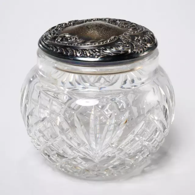 Foster and Bailey Antique Art Deco Sterling Silver Cut Crystal Winged Woman Jar