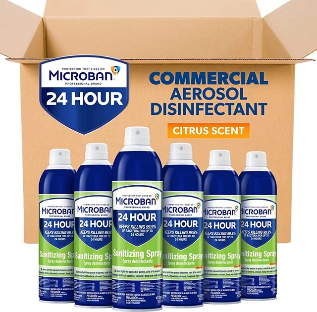 Microban 24 Hr Sanitizing Spray, Kills 99.9% Bacteria, 15oz, 9 pack SALE