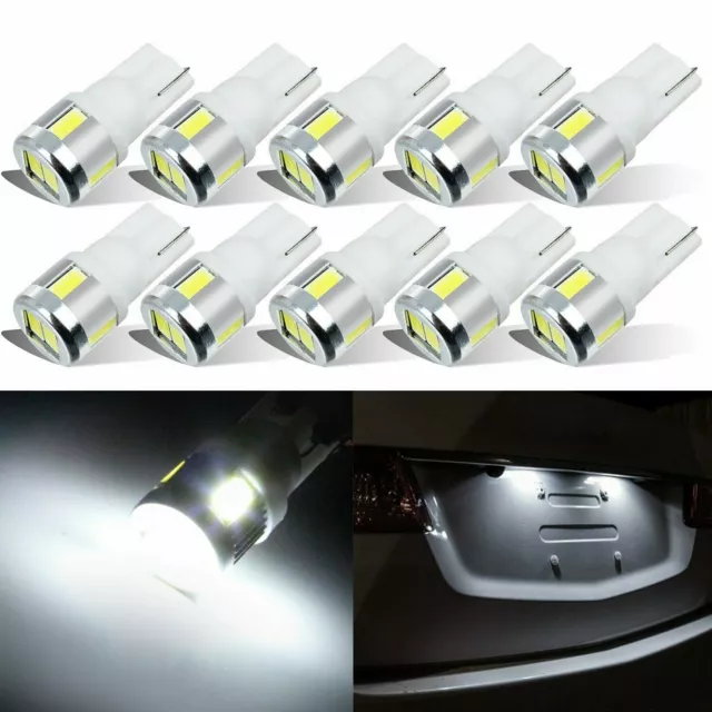 JDM ASTAR 10x T10 White LED Map Dome License Door Cargo Trunk Marker Light Bulbs