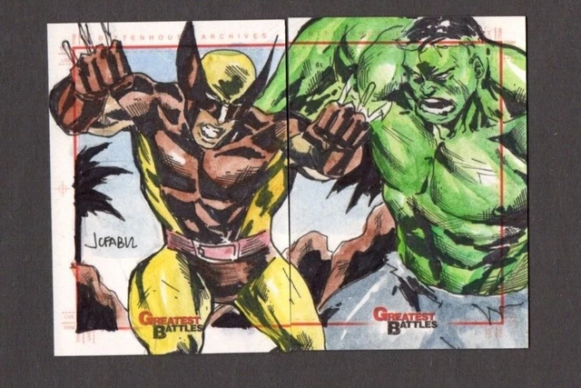 2012 Rittenhouse Marvel Greatest Battles Sketch Puzzle Wolverine Vs Hulk 1/1 NM