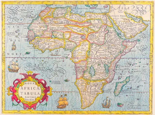 Map of Africa 1610 A2+ Vintage High Quality Canvas Art Print