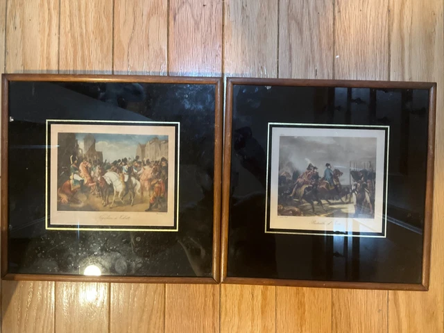 19th Century set 2  Hand Colored Framed Print Napoleon France