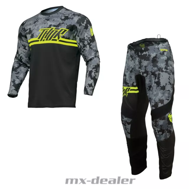 Thor MX Sector Enfants Jeunesse Digi Camo Noir Motocross Combo Cross Pantalon