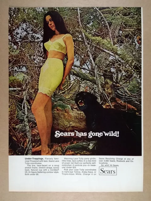 1969 SEARS LACE Tulip Bra & Panty Girdle woman photo vintage print Ad $9.99  - PicClick