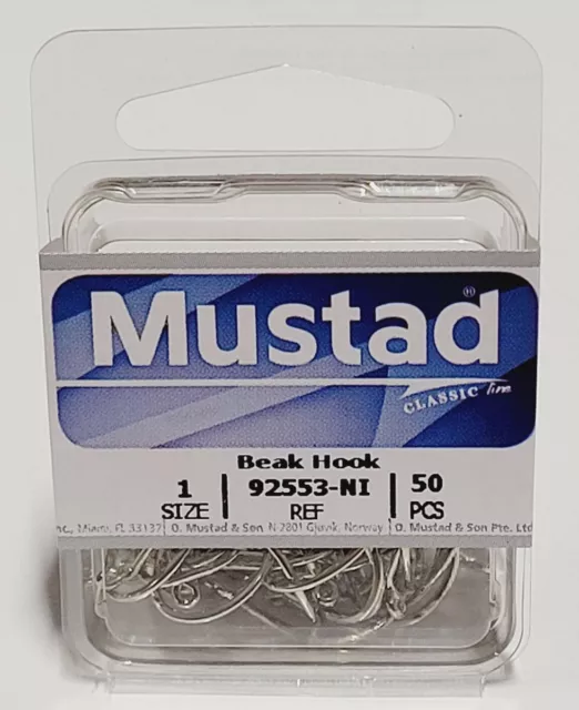 Mustad Hooks Beak Hook 92671-NI-4/0 Nickel Plated,Silver