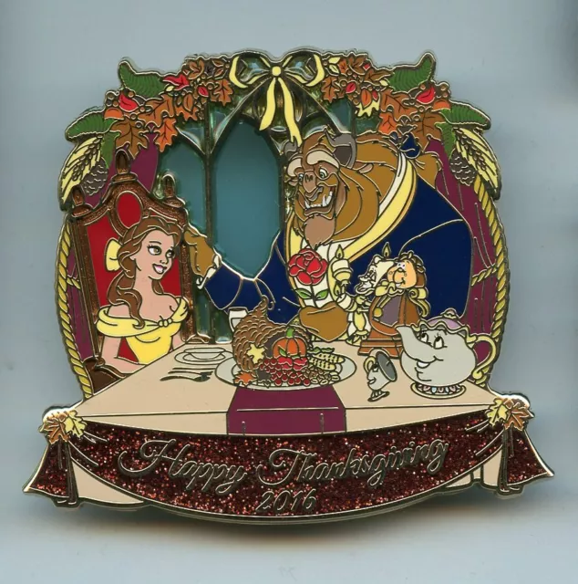 WDI Disney Beauty & the Beast Princess Belle Thanksgiving Stained Glass 250 Pin