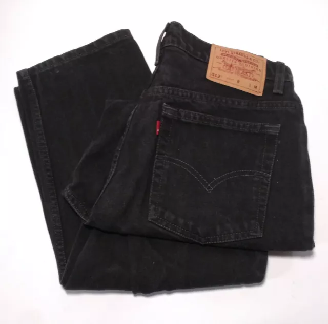 Vintage Levi's 512 Slim Fit Straight Leg Black Women's Jeans Sz 12 Jr M 30x32