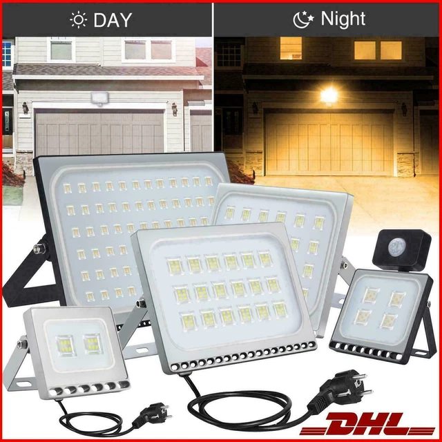 LED Fluter mit Bewegungsmelder/Stecker außen Strahler Scheinwerfer 10W-100W IP65
