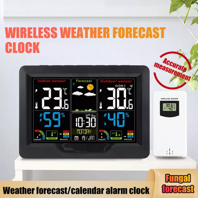 Wireless Weather Station, Digital Color Weather Station with Outdoor Sensor UK