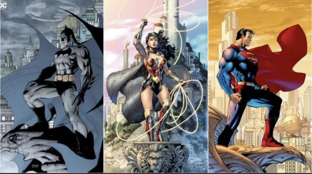 Batman 608 Superman 7 Wonder Woman 1 Jim Lee Trinity Foil Set Presale 10/24/23