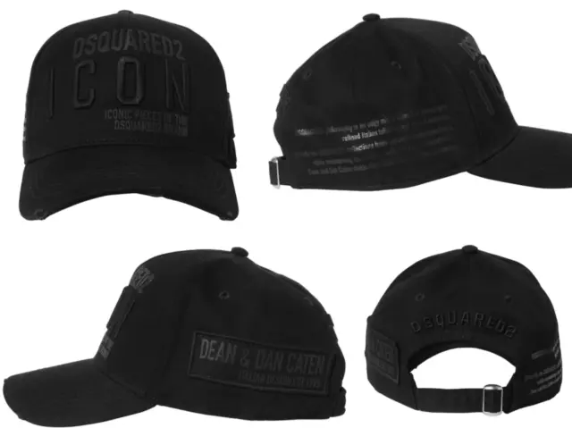 Dsquared2 Icon Baseballcap Cap Kappe Basebalkappe Cult Hat Hut Headwear Black