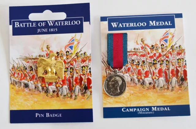 Napoleon French Eagle Lapel Pin Battle Of Waterloo Medal Set Napoleonic New