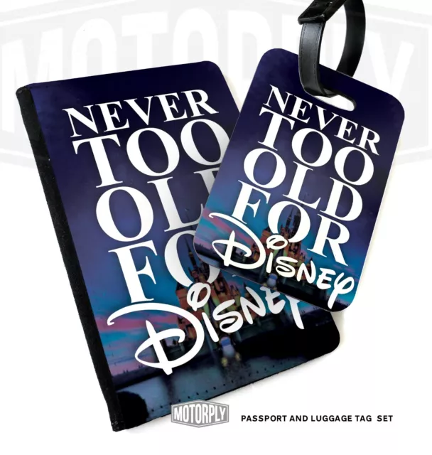 Passport Cover & Luggage Tag - Never Too Old - Castle - Disney Happy Dance Sing