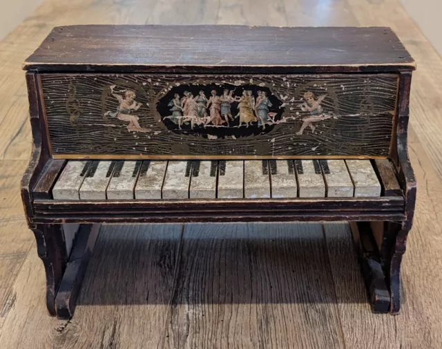 Antique Schoenhut Piano Child Toy Piano Cherub!