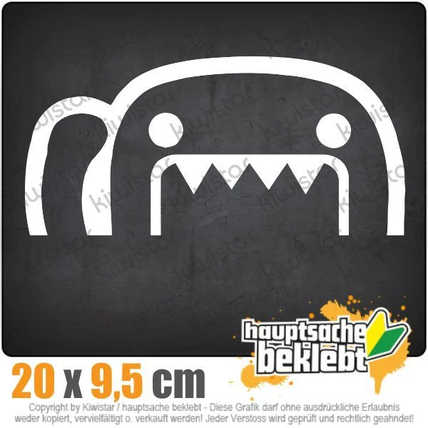 Kiwistar Adesivo Per Auto – Domo-Kun Arancione – 20 X 9,5 Cm – Resistente Per Esterni E Tuning