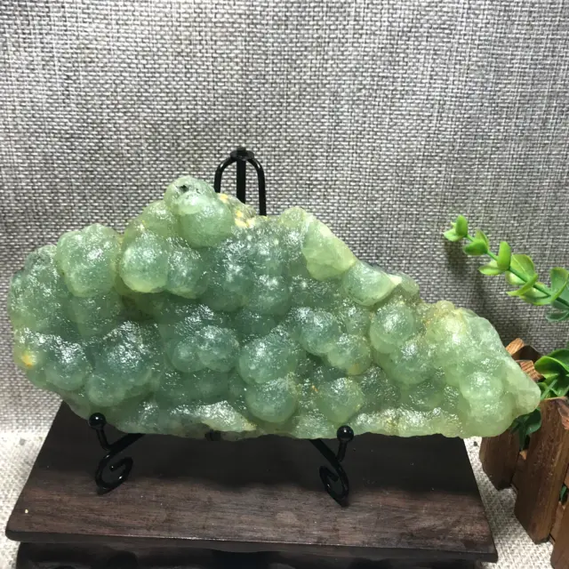 706g 180mm Natural green chalcedony grape agate crystal specimen Indonesia 02