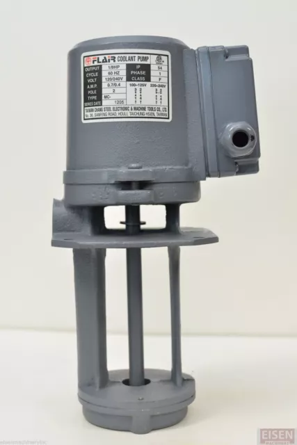 1/8 HP Machinery Coolant Pump, 110/220V, 1PH, 130mm (5") Shaft, CE, FLAIR