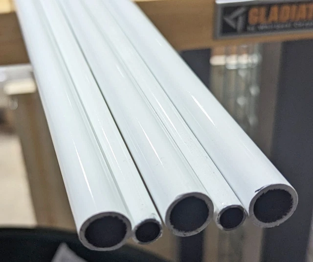 5 Lot Tapered Fiberglass Round Tube 0.615" to .385" OD 34.5" White Antenna Parts