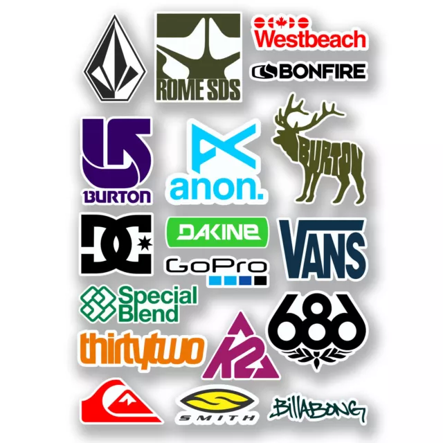 A4 SHEET - Snowboarding Vinyl Stickers Decal Mix Bomb Logo Snowboard Snow  #6570 EUR 4,69 - PicClick IT