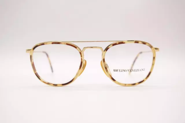 Vintage Lino Veneziani LV 541-501 Or Braun Ovale Lunettes Monture NOS