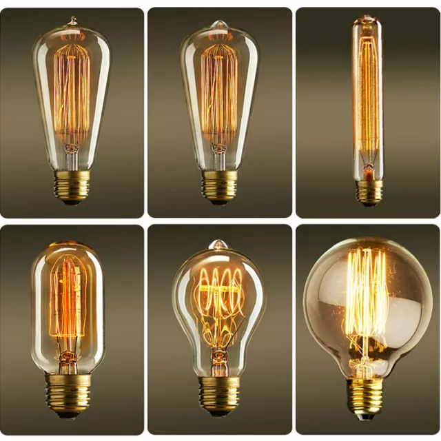 E27 B22 40W Vintage Filament Edison Dimmable Industrial Style Light Bulbs Indoor
