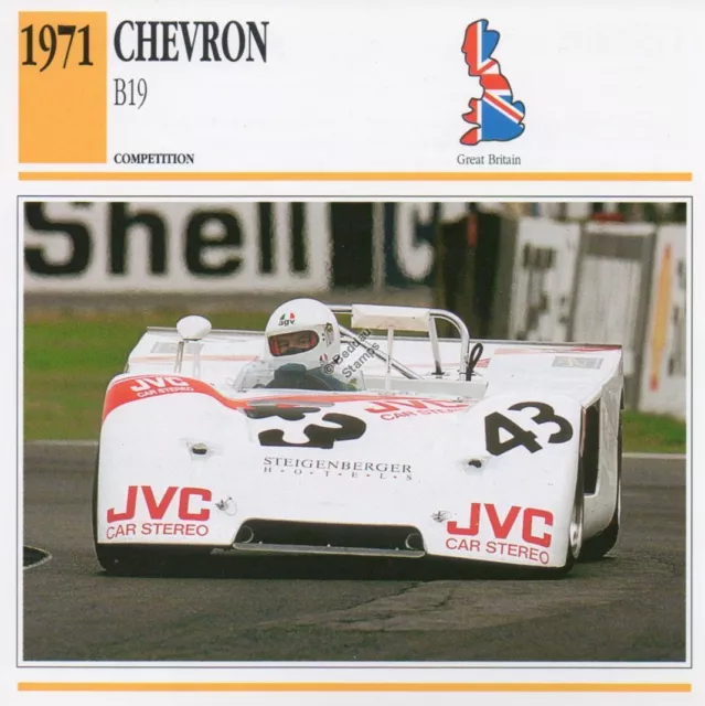 1971 CHEVRON B19 Racing Classic Car Photo/Info Maxi Card