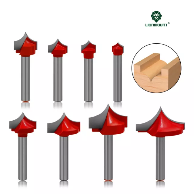 6mm Shank Point Cutting Round Over Groove Router Bit, 4-16mm Radius 1PC/9PCS