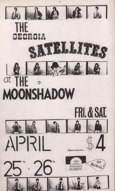 The Georgia Satellites 1986 Moonshadow Saloon Concert Poster / Rick Richards