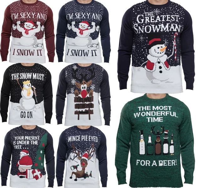 MENS CHRISTMAS NOVELTY Jumper Funny Greatest Snowman Xmas Sweater