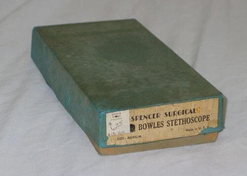 Vintage Spencer Surgical Bowles Stethoscope in Orig Box - Made in USA - Size Med 2