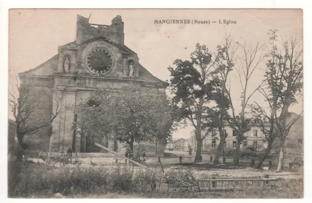 Cpa 55 - Mangiennes : L'église (Meuse) - Écrite