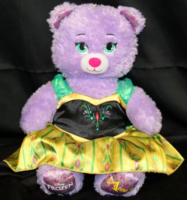 BAB Build a Bear Disney Frozen Anna Purple Bear Dress Stuffed Animal Princess