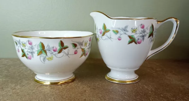 Vintage 1950s, Royal Grafton, 'Wild Strawberry' Milk Jug or Creamer & Sugar Bowl